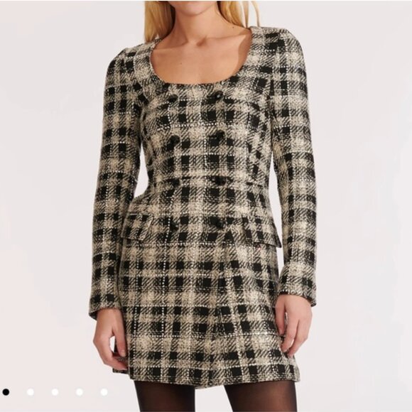 Veronica Beard Sondra Tweed Plaid Print Mini Dress Size: M | US 6 - Picture 14 of 14